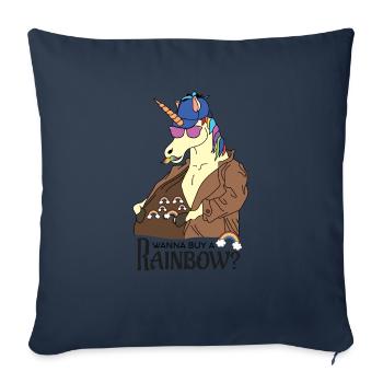 Tu veux acheter un ... arc-en-ciel? - Housse de coussin décorative 45 x 45 cm - bleu marine - Devant