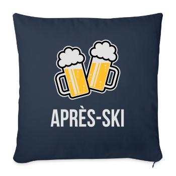 Après-Ski (Apres Ski Bière / Sport D'Hiver / 3C) - Housse de coussin décorative 45 x 45 cm - bleu marine - Devant