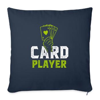 jeu de cartes - Housse de coussin décorative 45 x 45 cm - bleu marine - Devant
