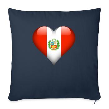 peruanische Herz-Peru-Flagge - Sofakissenbezug 45 x 45 cm - Navy - Vorne