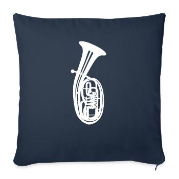 Tenor horn motif - Sofa pillowcase 17,3'' x 17,3'' (45 x 45 cm) - navy - Front