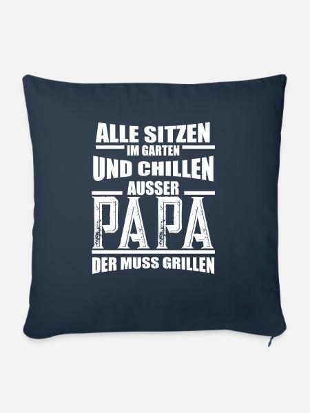 Grill SHIRT - Alle sitzen und chillen - Sofakissenbezug 45 x 45 cm - Navy