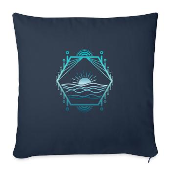 Meer linien - Sofakissenbezug 45 x 45 cm - Navy - Vorne
