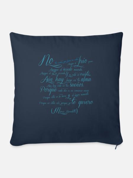 Gedicht Mario Benedetti - Sofakissenbezug 45 x 45 cm - Navy