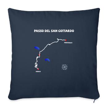 Gotthardpass Passo del San Gottardo Serpentine - Sofakissenbezug 45 x 45 cm - Navy - Vorne