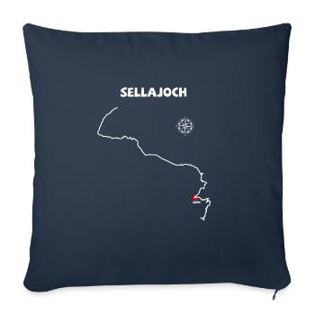 Sellajoch italienisch Passo Sella Serpentine - Sofakissenbezug 45 x 45 cm - Navy - Vorne
