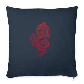 Japanese dragon hand drawn red - Sofa pillowcase 17,3'' x 17,3'' (45 x 45 cm) - navy - Front