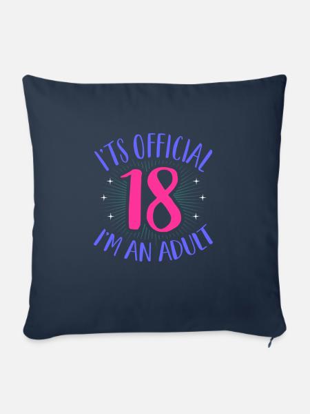 18. Geburtstag - Sofakissenbezug 45 x 45 cm - Navy