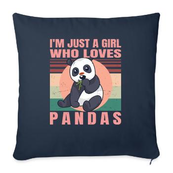 I'm Just A Girl Who Loves Pandas - Cute Retro - Sofa pillowcase 17,3'' x 17,3'' (45 x 45 cm) - navy - Front
