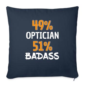 Funny Optician Badass Shirt - Optician Test - Sofa pillowcase 17,3'' x 17,3'' (45 x 45 cm) - navy - Front