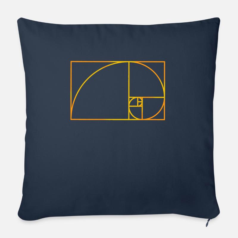Fibonacci escars design - Housse de coussin décorative 45 x 45 cm - bleu marine
