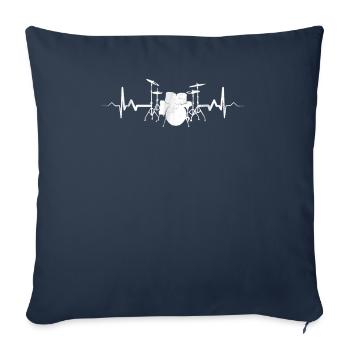 Drummer Drumming Heartbeat Drums - Sofa pillowcase 17,3'' x 17,3'' (45 x 45 cm) - navy - Front