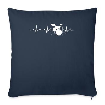 Drums Heartbeat Drummer Music Band - Sofa pillowcase 17,3'' x 17,3'' (45 x 45 cm) - navy - Front