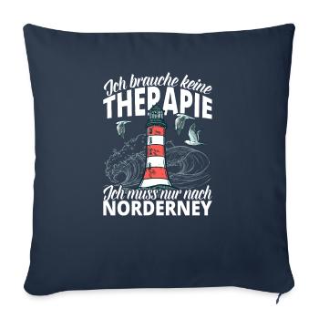 Keine Therapie Norderney Leuchtturm Geschenk - Sofakissenbezug 45 x 45 cm - Navy - Vorne