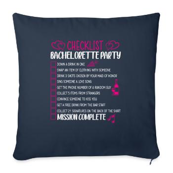 Bachelorette Party Checkliste - Sofakissenbezug 45 x 45 cm - Navy - Vorne