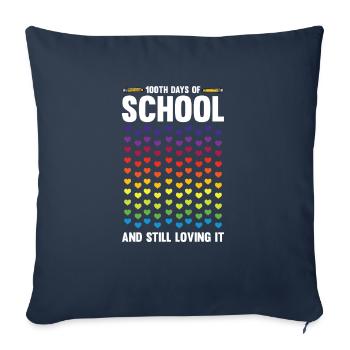 100 Days School Teacher School Day Student Gift - Sofa pillowcase 17,3'' x 17,3'' (45 x 45 cm) - navy - Front