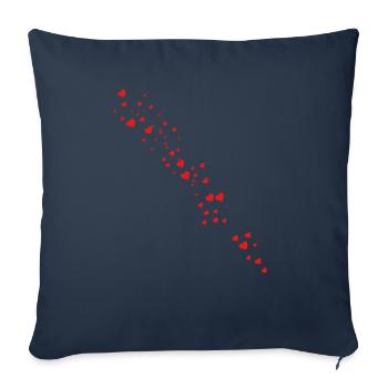 Coeur - Housse de coussin décorative 45 x 45 cm - bleu marine - Devant