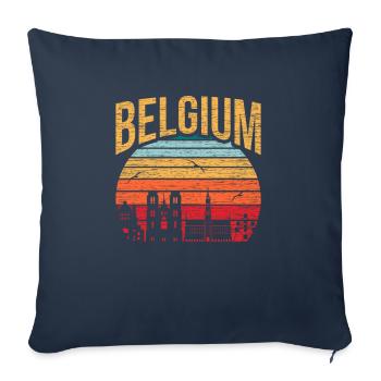 Belgium Europe Gift Idea - Sofa pillowcase 17,3'' x 17,3'' (45 x 45 cm) - navy - Front