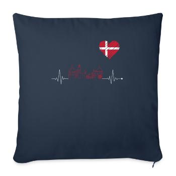Danemark Skyline - Housse de coussin décorative 45 x 45 cm - bleu marine - Devant