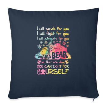 Autism Autistic Asberger Autism Awareness Mom - Sofa pillowcase 17,3'' x 17,3'' (45 x 45 cm) - navy - Front