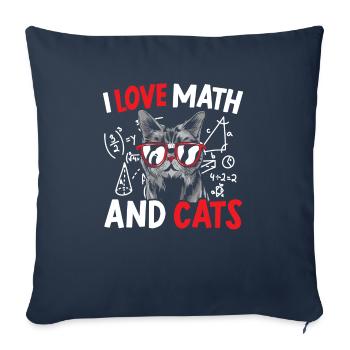 I Love Math And Cats Mathematics Teacher - Sofa pillowcase 17,3'' x 17,3'' (45 x 45 cm) - navy - Front