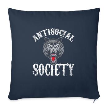 Société antisociale - Housse de coussin décorative 45 x 45 cm - bleu marine - Devant