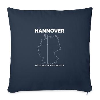 Hanovre Carte - Housse de coussin décorative 45 x 45 cm - bleu marine - Devant