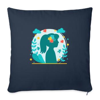 Autism Autistic Asberger Autism Awareness Puzzle - Sofa pillowcase 17,3'' x 17,3'' (45 x 45 cm) - navy - Front