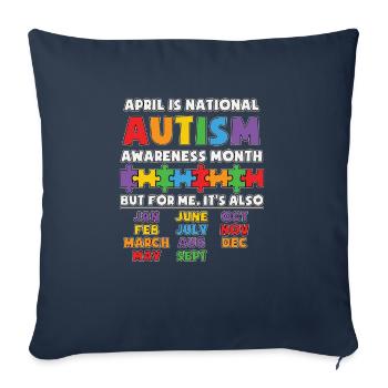 Autism Autistic Asberger Autism Awareness Puzzle - Sofa pillowcase 17,3'' x 17,3'' (45 x 45 cm) - navy - Front