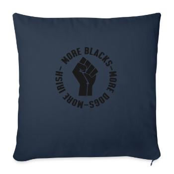 Plus de Noirs Plus de chiens Plus irlandais - Housse de coussin décorative 45 x 45 cm - bleu marine - Devant