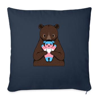 Transgenre Orgue maman ours - Housse de coussin décorative 45 x 45 cm - bleu marine - Devant
