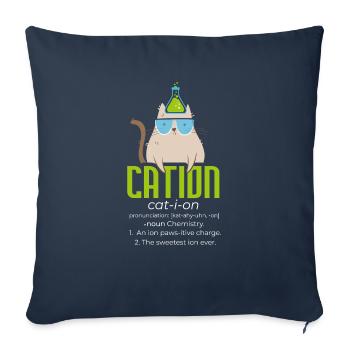 Cation Science Cat Pawsitive Chemistry Teacher - Housse de coussin décorative 45 x 45 cm - bleu marine - Devant
