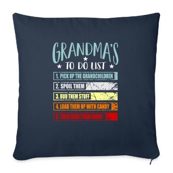 Mamie grand-mère cadeau grand-mère idée cadeau - Housse de coussin décorative 45 x 45 cm - bleu marine - Devant