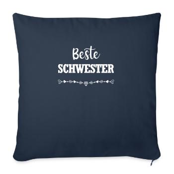 Beste Schwester - Sofakissenbezug 45 x 45 cm - Navy - Vorne
