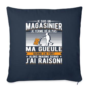 Magasinier Cadeau - Housse de coussin décorative 45 x 45 cm - bleu marine - Devant