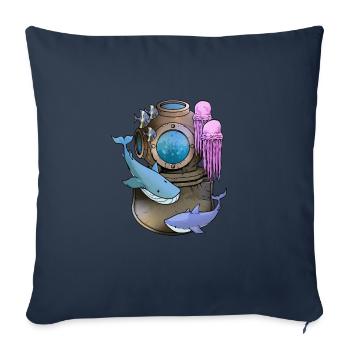 Deep Sea Scuba Diver Poison - Sofa pillowcase 17,3'' x 17,3'' (45 x 45 cm) - navy - Front