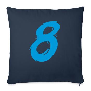 Nombre 8 - Housse de coussin décorative 45 x 45 cm - bleu marine - Devant