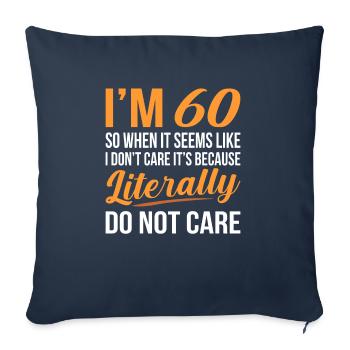 60th birthday - Sofa pillowcase 17,3'' x 17,3'' (45 x 45 cm) - navy - Front