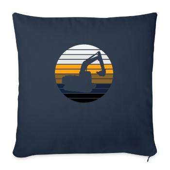 Pelleteuses Dragage Pelles - Housse de coussin décorative 45 x 45 cm - bleu marine - Devant