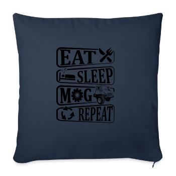 Eat, Sleep, Mog, Repeat, - Unimog - Oldtimer - Sofakissenbezug 45 x 45 cm - Navy - Vorne
