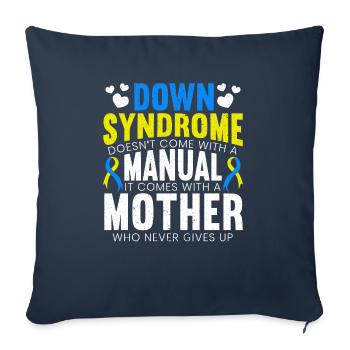 Syndrome de Down Ne viens pas Avec Un Guide - Housse de coussin décorative 45 x 45 cm - bleu marine - Devant