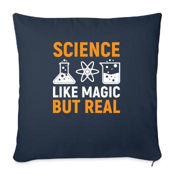 Science like magic but real - Sofa pillowcase 17,3'' x 17,3'' (45 x 45 cm) - navy - Front