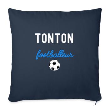 tonton footballeur - Housse de coussin décorative 45 x 45 cm - bleu marine - Devant