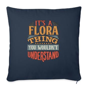 C’est une chose de flore que vous ne comprendriez pas - Flora - Housse de coussin décorative 45 x 45 cm - bleu marine - Devant