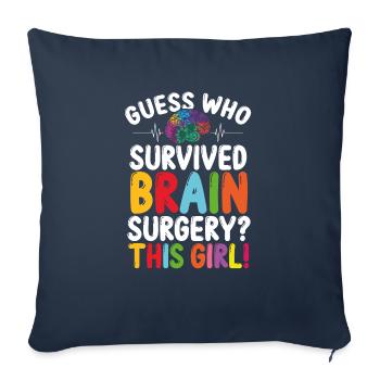Neurologue Chirurgie du cerveau Cancer du cerveau - Housse de coussin décorative 45 x 45 cm - bleu marine - Devant