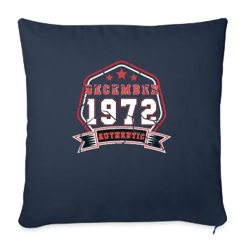 Né en décembre 1972 Retro - Housse de coussin décorative 45 x 45 cm - bleu marine - Devant