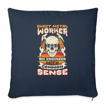 Tôlier Un ingénieur avec du bon sens - Housse de coussin décorative 45 x 45 cm - bleu marine - Devant
