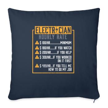 Electrician I Electrical Worker I Electrician - Sofa pillowcase 17,3'' x 17,3'' (45 x 45 cm) - navy - Front