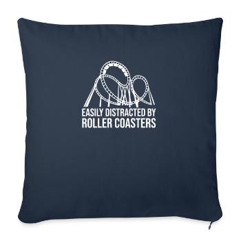Roller Coaster Amusement Park Kirmes Amusement Park - Sofa pillowcase 17,3'' x 17,3'' (45 x 45 cm) - navy - Front