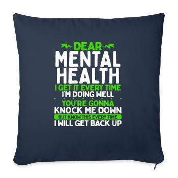 Mental Health Awareness Month Mental Health - Sofa pillowcase 17,3'' x 17,3'' (45 x 45 cm) - navy - Front